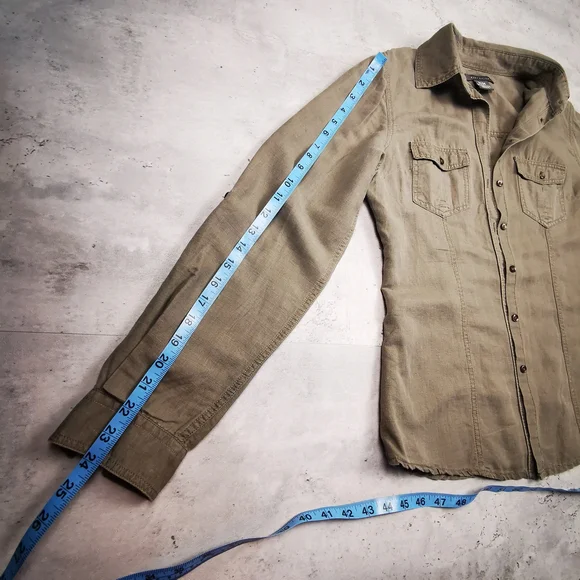 Tan Button-Up Shirt - Picture 6 of 9